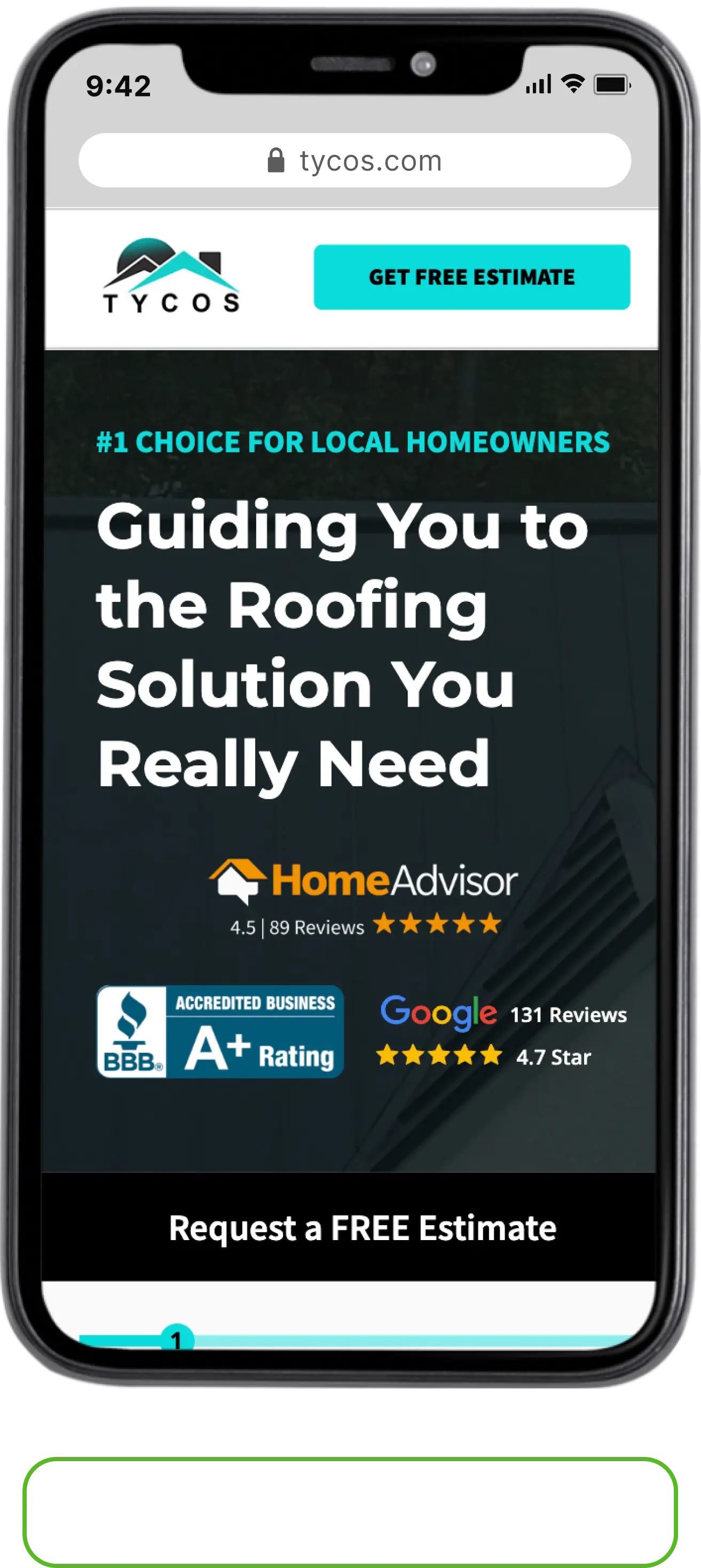 Tycos Contractor Landing Page — 8% CVR